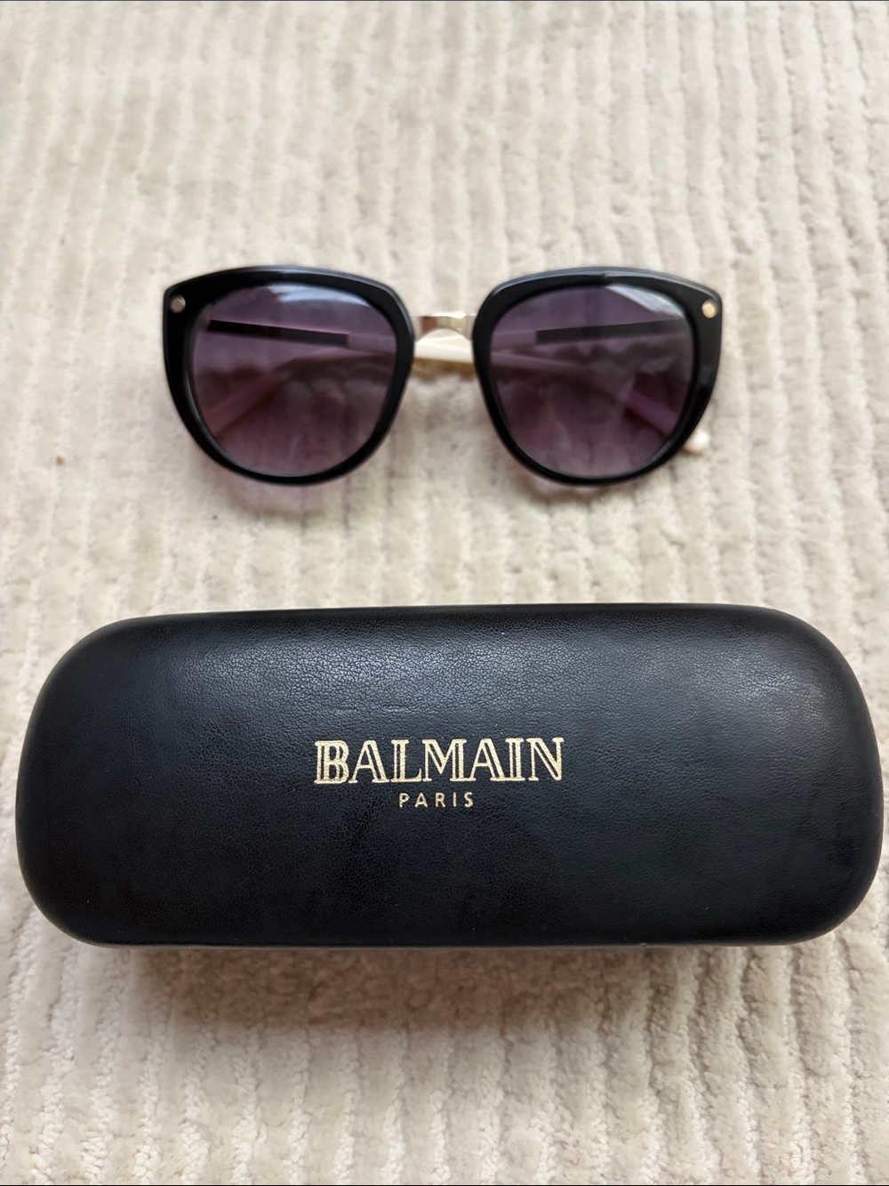 Balmain Black Frames with Purple Gradient Lenses Sunglasses